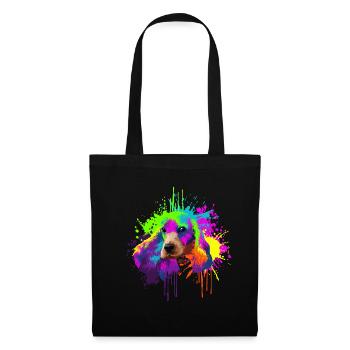 Splash Art Cocker Spaniel Hundehalter Geschenk - Stoffbeutel - Schwarz - Vorne