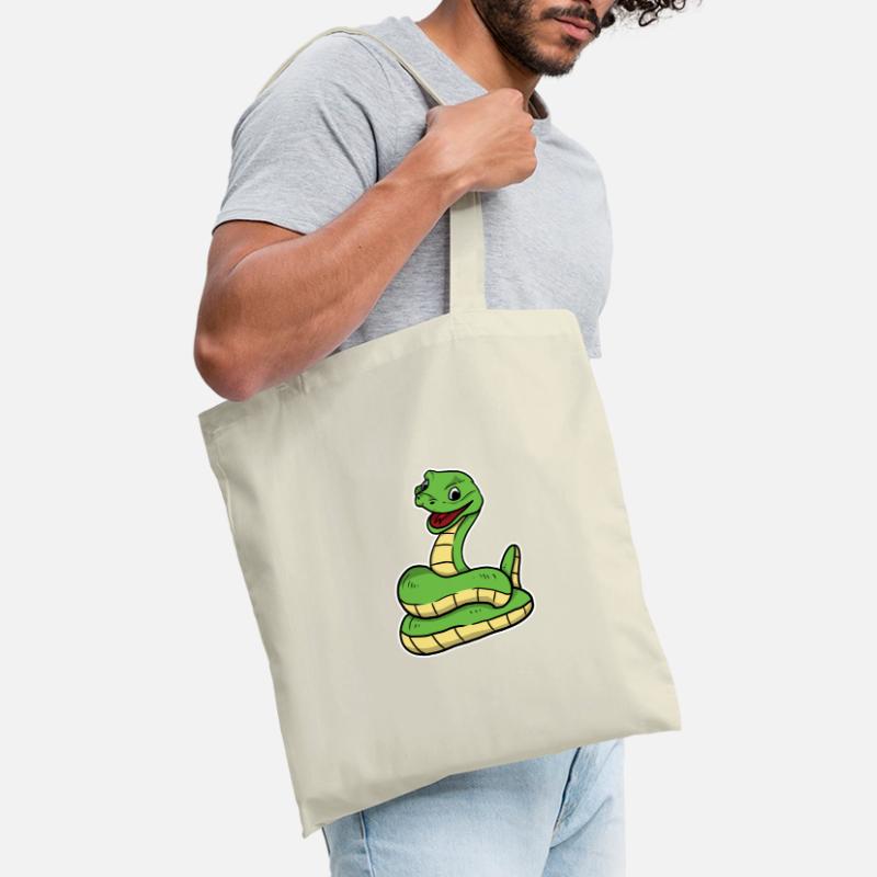 Cute Snake Python Tote Bag
