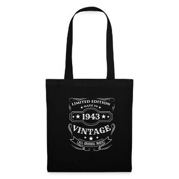 Vintage 1943 Anniversaire Cadeau Limited Edition - Sac en tissu - noir - Devant