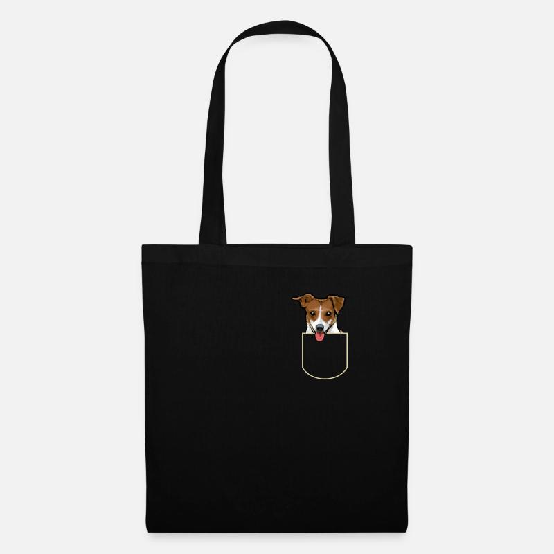 Jack Russel w pocket breast dog gift idea - Torba materiałowa - czarny