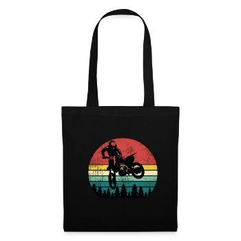 Vintage Motorcross Dirt Bike Cadeau - Sac en tissu - noir - Devant
