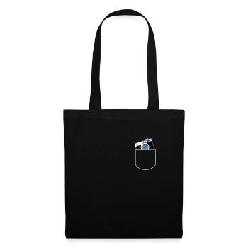 Caméra Dans La poche poitrine Photographe Idée cadeau - Sac en tissu - noir - Devant