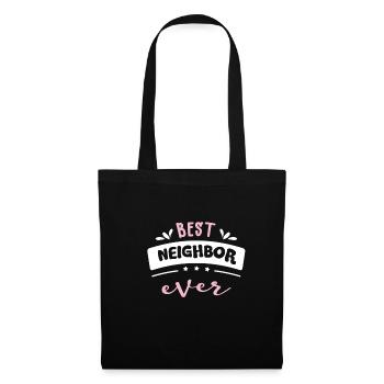 Beste Nachbarin Geschenkidee - Stoffbeutel - Schwarz - Vorne