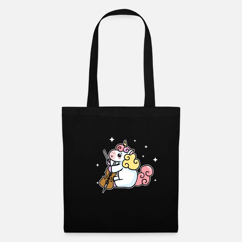 Cute Unicorn Playing Cello Cello Lover Gift - Tote Bag - black