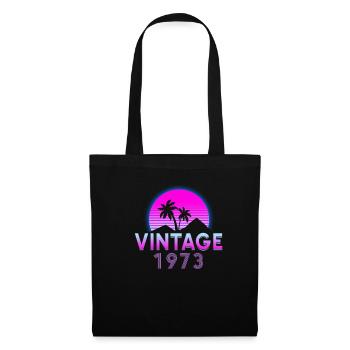 Retrowave Vintage 1973 Anniversaire Cadeau - Sac en tissu - noir - Devant