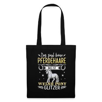 Das sind keine Pferdehaare das ist Welsh Pony Glit - Stoffbeutel - Schwarz - Vorne