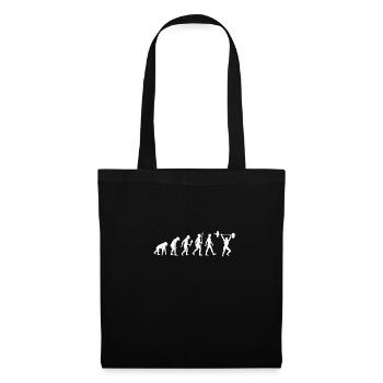 Gewichtheben Evolution Fitness Gym Geschenk - Stoffbeutel - Schwarz - Vorne