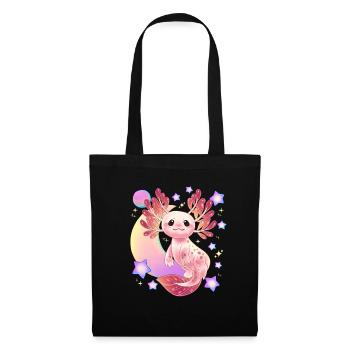 Axolotl Space Kawaii Weltraum Rakete Astronaut Pla - Stoffbeutel - Schwarz - Vorne
