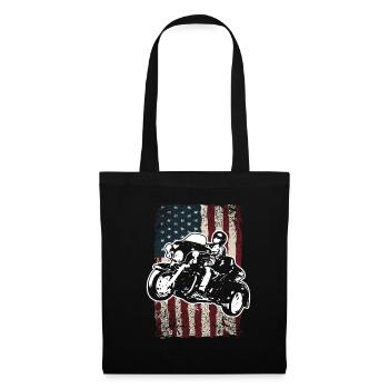 Drapeau américain Moto Trike - Sac en tissu - noir - Devant