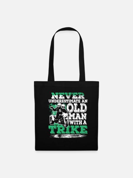 Never Underestimate Old Man With A Trike - Tote Bag - black