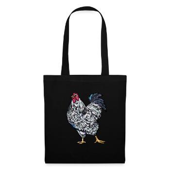 Wyandotten Poulets Type de poules fermiers - Sac en tissu - noir - Devant