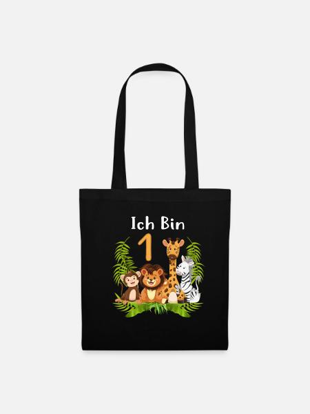 1. Geburtstag Erster Kindergeburtstag Mädchen Dsch - Stoffbeutel - Schwarz
