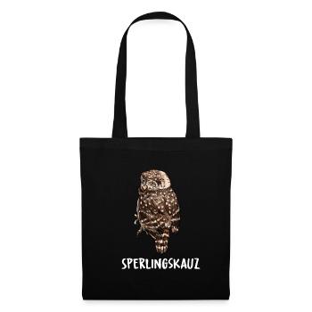 Sperlingskauz Eule Eulenart Eulen - Stoffbeutel - Schwarz - Vorne
