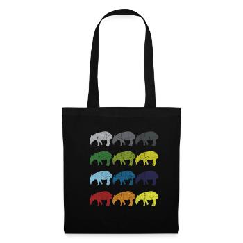 Neon Pop Art Retro Tapir Tier Geschenk - Stoffbeutel - Schwarz - Vorne