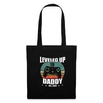 Lustiges Ich Werde Papa Leveled Up To Daddy 2022 - Stoffbeutel - Schwarz - Vorne