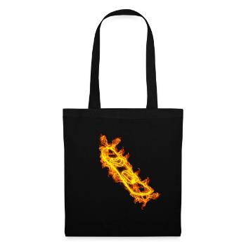 Feuer Snowboard Snowboarder - Stoffbeutel - Schwarz - Vorne
