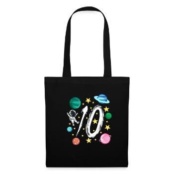 10th Birthday Spaceman 10 Years Old Astronaut Gift - Tote Bag - black - Front
