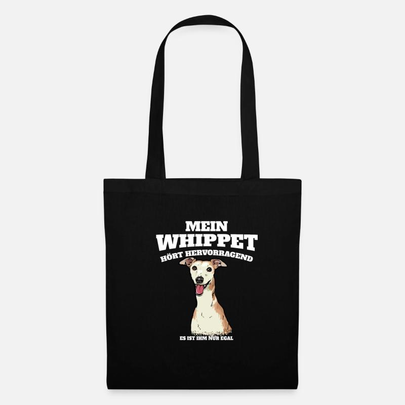 Mein Whippet Hört Hervorragend Ist Ihm Nur Egal - Stoffbeutel - Schwarz