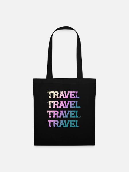 Travel travel travel travel World Traveler World V - Stoffbeutel - Schwarz