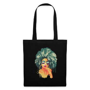 Vintage Retro Art 70's Afro Noir Africain - Sac en tissu - noir - Devant