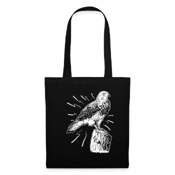 Ornithologie Vogel Liebhaber Bussard Falke Adler - Stoffbeutel - Schwarz - Vorne