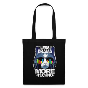 Moins de drame Plus de musique techno house EDM Rave Cat - Sac en tissu - noir - Devant