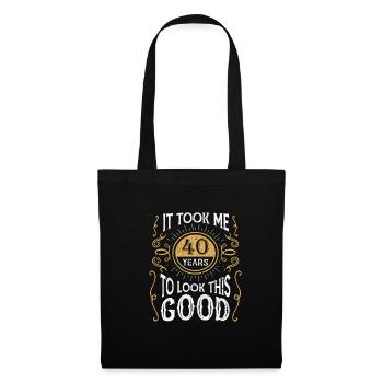 Lustiges Geschenk Zum 40. Geburtstag 40 Jahre Alt - Stoffbeutel - Schwarz - Vorne