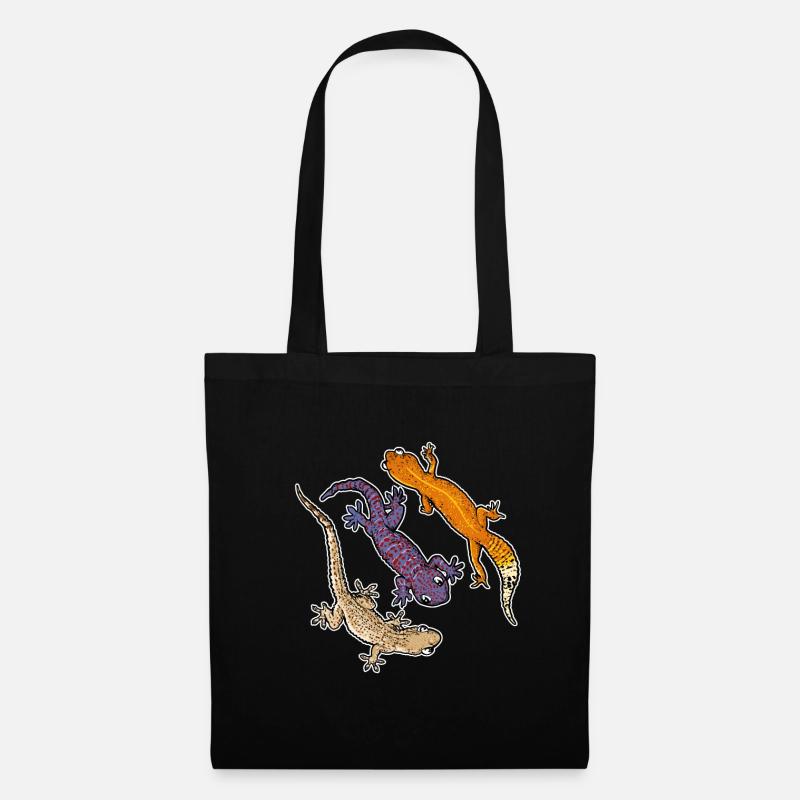 Reptilien Fan Gecko Eidechse Reptil Bardagame - Stoffbeutel - Schwarz