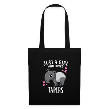 Drôles d’amoureux du tapir juste une fille qui aime - Sac en tissu - noir - Devant