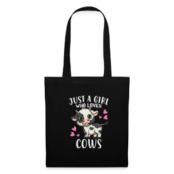 Funny Farmer Cow Lover Just A Girl Who Loves Cows - Tote Bag - black - Front