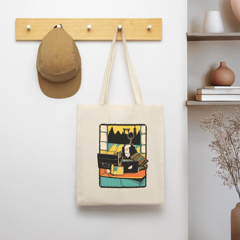 Samurai Computer Nerd Programmierer IT Webdesigner Stoffbeutel