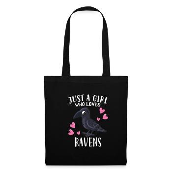 Raven Crow Lovers Juste une fille qui aime les corbeaux - Sac en tissu - noir - Devant