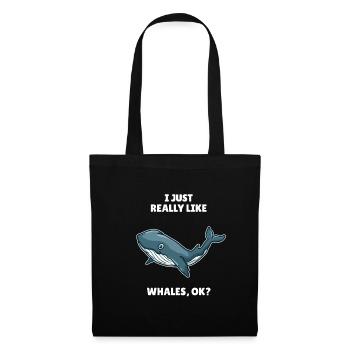 Whale Ocean J’aime vraiment les baleines OK - Sac en tissu - noir - Devant