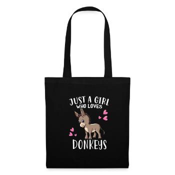 Funny Donkey Lover Just A Girl Who Loves Donkeys - Tote Bag - black - Front
