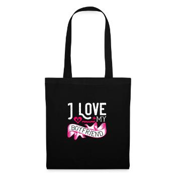 J’aime mon petit ami - Sac en tissu - noir - Devant