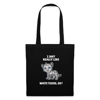 Big Cats J’aime vraiment les tigres blancs OK - Sac en tissu - noir - Devant