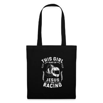 Rennsport Cette fille court sur Jésus et la course - Sac en tissu - noir - Devant