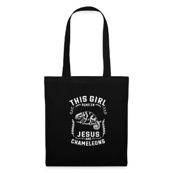 Reptiles This Girl Runs On Jesus And Chameleons - Tote Bag - black - Front