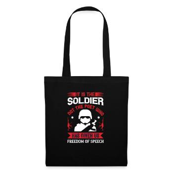 C’est le soldat, et non le poète, qui nous a donné - Sac en tissu - noir - Devant