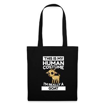 Ziege This Is My Human Costume I'm Really A Goat - Stoffbeutel - Schwarz - Vorne