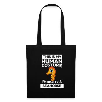 This Is My Human Costume I'm Really A Seahorse - Stoffbeutel - Schwarz - Vorne