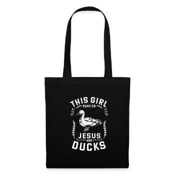 Amoureux des canards Cette fille court sur Jésus et les canards - Sac en tissu - noir - Devant