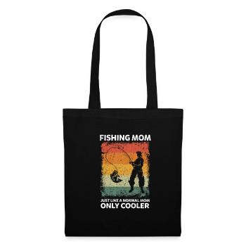 Angeln Fishing Mom Like A Normal Mom Only Cooler - Stoffbeutel - Schwarz - Vorne