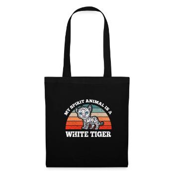 Weißer Tiger My Spirit Animal Is A White Tiger - Stoffbeutel - Schwarz - Vorne