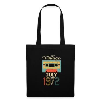 Cadeau 50ème anniversaire 1972 Juillet 50 ans - Sac en tissu - noir - Devant