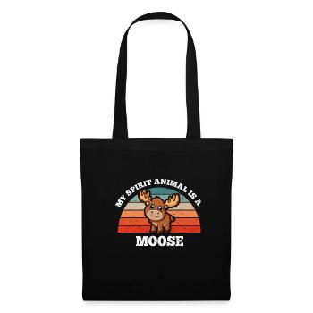 Cerf de wapiti Cerf Mon animal spirituel est un orignal - Sac en tissu - noir - Devant