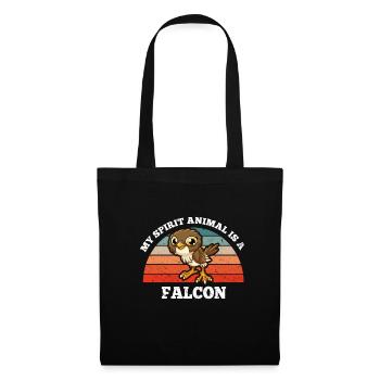 Faucon Oiseau de proie Mon animal spirituel est un faucon - Sac en tissu - noir - Devant