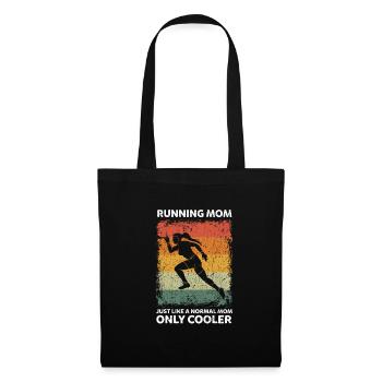 Vintage Running Mom Like A Normal Mom Only Cooler - Stoffbeutel - Schwarz - Vorne