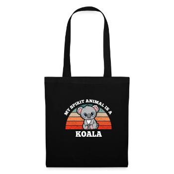 Koala Bear Australia Mon animal spirituel est un koala - Sac en tissu - noir - Devant