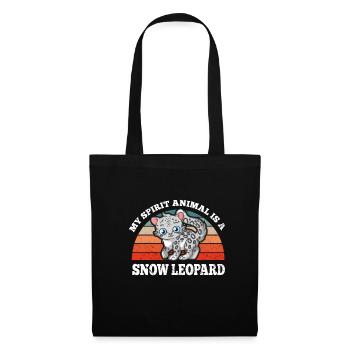 Schneeleopard Mon animal spirituel est un léopard des neiges - Sac en tissu - noir - Devant